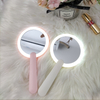 Mini miroir de maquillage cosmétique pliable de poche de voyage avec lumière LED