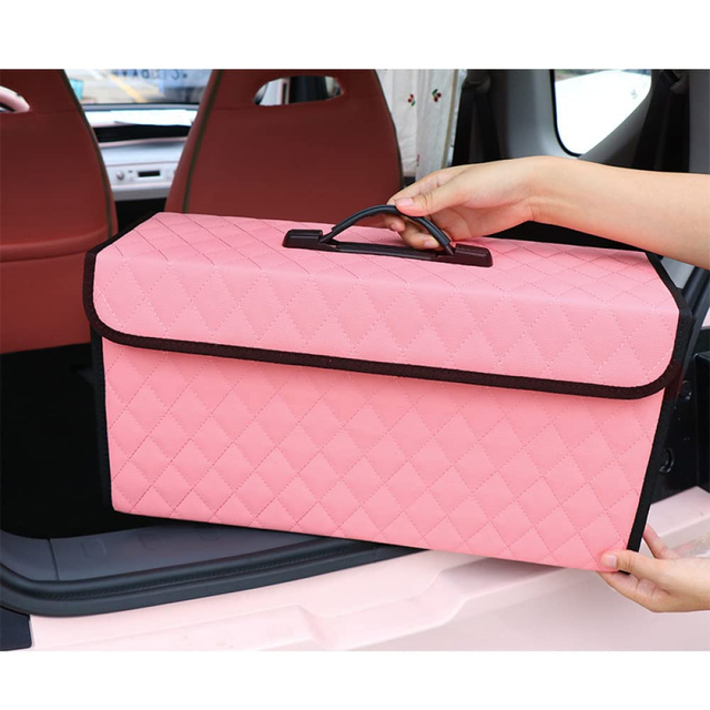 Organisateur de coffre de voiture avec couvercle, boîte de rangement pliante, organisateur multifonctionnel pour intérieur et coffre de voiture